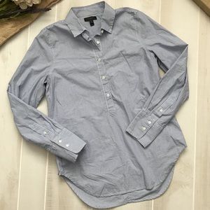 J Crew button down shirt gold tuxedo stripe sz 6